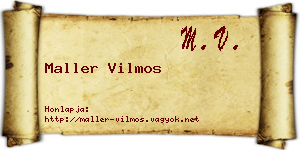 Maller Vilmos névjegykártya